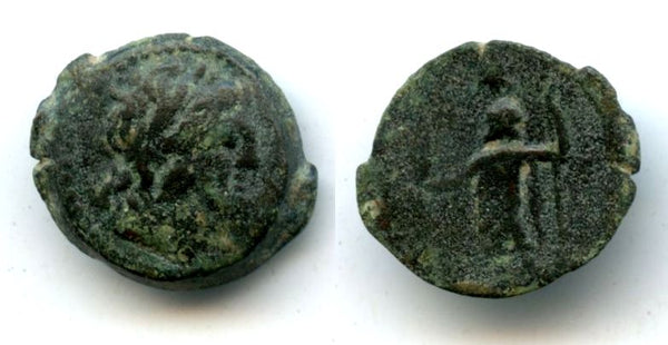 Rare high quality AE17 (tetrachalkon or eighth unit) of the famous Cleopatra (51-30 BC), mint of Neopaphos, Cyprus, Ptolemaic Kingdom of Egypt