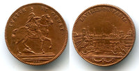 Rare copper token (AE24) of Louis XIV (1643-1715), France - "view of Paris" type