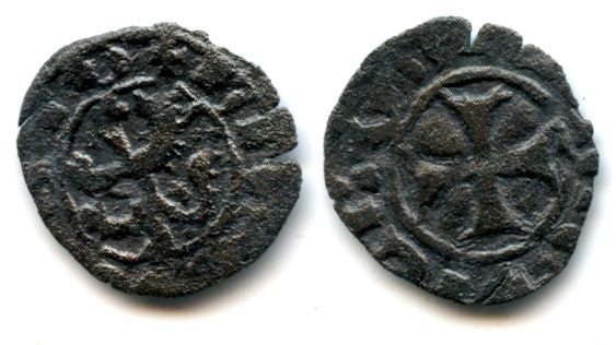 Rare! Billon dinero of King Janus (1398-1432), Crusader Lusignan Kingdom of Cyprus and Jerusalem