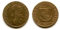 Nice brass token (AE21) of Louis XIII (1610-1643), undated type, France - "dolphin and anchor" type
