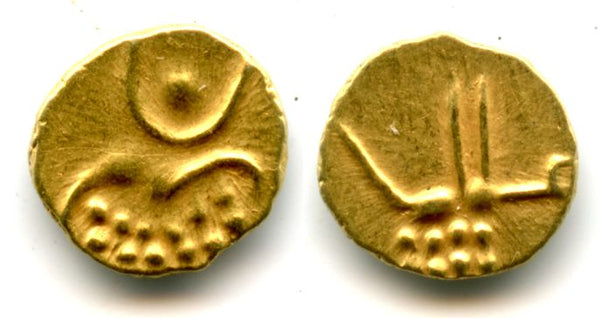 Nice gold fanam, unknown mint, South India or Sri Lanka, ca. 1400-1750 (H#1.31.01)
