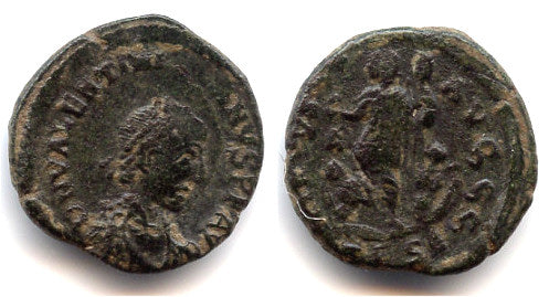 Scarcer AE3 of Valentinian II (375-392), Thessalonica mint, Roman Empire