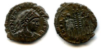 Ancient British barbarous Constantine II GLORIA EXERCITVS AE3, minted ca.330-348 AD - high quality imitation of the continental type from Dorchester (?) in Roman Britain