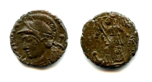 Ancient British barbarous CONSTANTINOPOLIS AE3, minted ca.336-348 AD - high quality imitation of the continental type from Dorchester (?) in Roman Britain