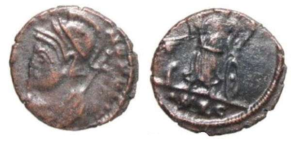 Ancient British barbarous CONSTANTINOPOLIS AE3, minted ca.336-348 AD - high quality imitation of the continental type from Dorchester (?) in Roman Britain