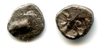 Uncertain Ancient Greeak silver obol or tritartemorion (triple tetartemorion), Asia Minor, ca.540-450 BC (Rosen 383)
