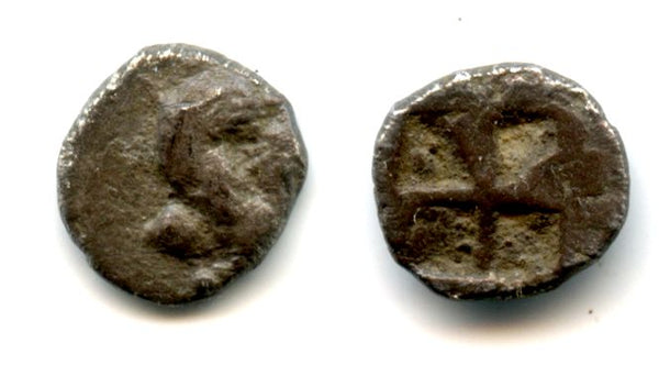 Unknown ancient Greek archiac silver hemiobol, ca.500 BC