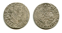 Large silver 6-groschen (1/5 thaler) of Sigismund III (1587-1632), 1625, Polish Royal issue, Polish-Lithuanian Commonwealth (KM#42)