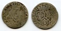 Large silver 6-groschen of John II Casimir (1649-1668), 1661-TT, Polish Royal issue, Polish-Lithuanian Commonwealth (KM#91)