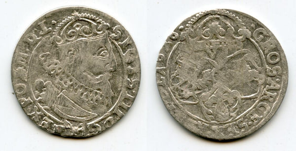 Large silver 6-groschen (1/5 thaler) of Sigismund III (1587-1632), 1626, Polish Royal issue, Polish-Lithuanian Commonwealth (KM#42)