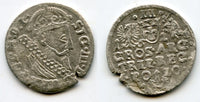 Silver 3-groschen of Sigismund III (1587-1632), 1624, Polish-Lithuanian Commonwealth (KM#31)