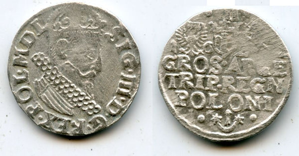 Nice silver 3-groschen of Sigismund III (1587-1632), 1622, Polish Royal issue, Polish-Lithuanian Commonwealth (KM#31)