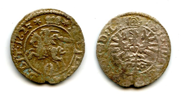 High quality silver 2-denars (solidus) of Sigismund III (1587-1632), 1623, Grand Duchy of Lithuania, Polish-Lithuanian Commonwealth (KM 30)