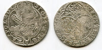 Large silver 6-groschen (1/5 thaler) of Sigismund III (1587-1632), 1625, Polish Royal issue, Polish-Lithuanian Commonwealth (KM#42)