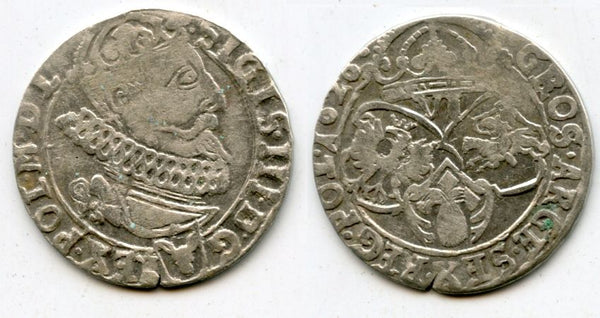 Large silver 6-groschen (1/5 thaler) of Sigismund III (1587-1632), 1626, Polish Royal issue, Polish-Lithuanian Commonwealth (KM#42)