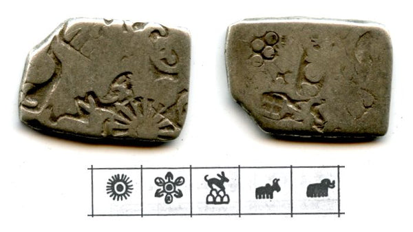 Silver punch drachm, period of Mahapadma Nanda and his sons (ca.345-323 BC), Magadha Empire, Ancient India (G/H #416)