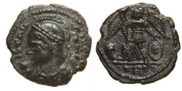 Ancient British barbarous CONSTANTINOPOLIS AE3, minted ca.336-348 AD - high quality imitation of Trier mint (¢TRT¢ mintmark) type from Dorchester (?) in Roman Britain