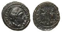 Ancient British barbarous Constantine "The Great" GLORIA EXERCITVS AE3, minted ca.330-348 AD - high quality imitation of the Trier issue (TRP mintmark) from Dorchester (?) in Roman Britain