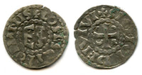 Silver denier of Herbert I "the Wake-dog" (1017-1035), Count of Maine, French Feudal issue, France