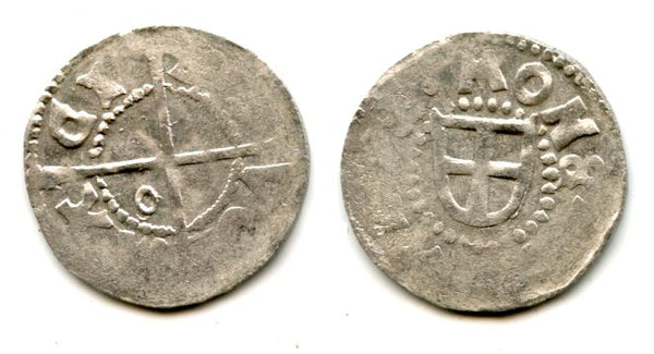 Scarce silver shilling of Walter von Plattenberg (1494-1535), Grand Master of the Livonian Order, Reval mint, minted 1532-1535