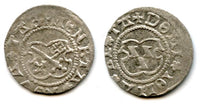 Scarce silver shilling of Bishop Johannes VI Bey (15281543) of Tartu, Dorpat mint, Livonian Order