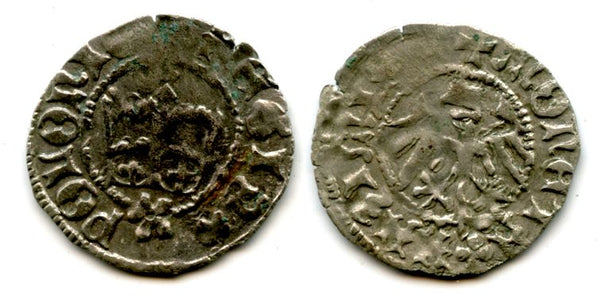 Scarce silver 1/2 grosso of Casimir Jagiellon (1446-1492), Poland