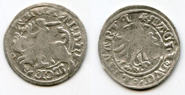 Scarce Lithuanian silver grosso of Alexander Jagellon (1501-1506), Vilno mint, Polish-Lithuanian Commonwealth (Huletski #4050)