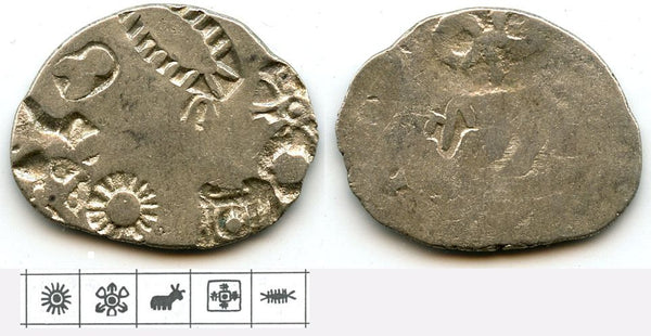 Superb HUGE silver karshapana, Annuruddha, Munda and Nagadasaka period (ca.445-413 BC), Magadha, Ancient India