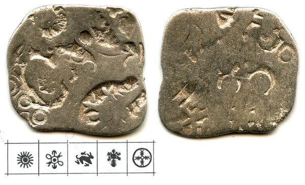 Very rare type! Silver karshapana, Annuruddha, Munda and Nagadasaka period (ca.445-413 BC), Magadha, Ancient India (G/H 312)