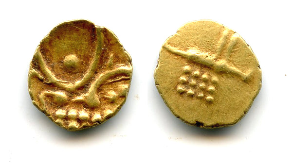 Rare early heavy Vira Raya gold fanam, Vijayanagar Kingdom, 15th-16th century?, Southern India