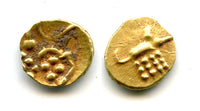 Rare early heavy Vira Raya gold fanam, Vijayanagar Kingdom, 15th-16th century?, Southern India