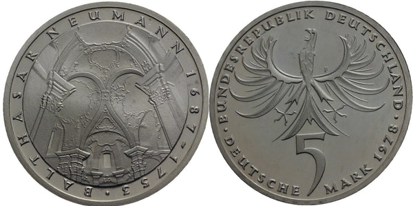 Germany - silver proof 5 marks - 1978 F (Stuttgart)