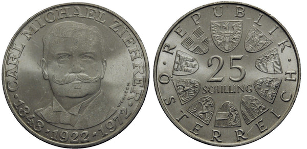 Austria - large silver 25-shipping - Michael Ziehrer - 1972