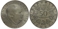 Austria - large silver 50-shilling - Julius Raab - 1971