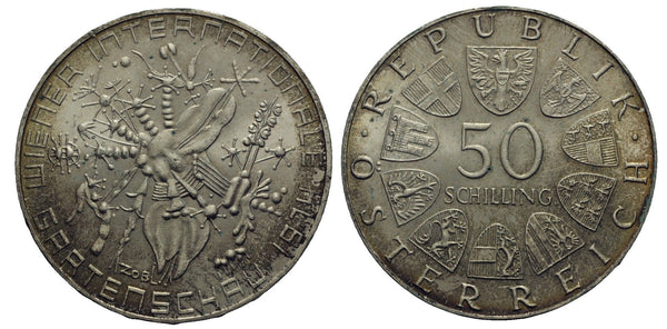 Austria - large silver 50-shilling - international garden show - 1974