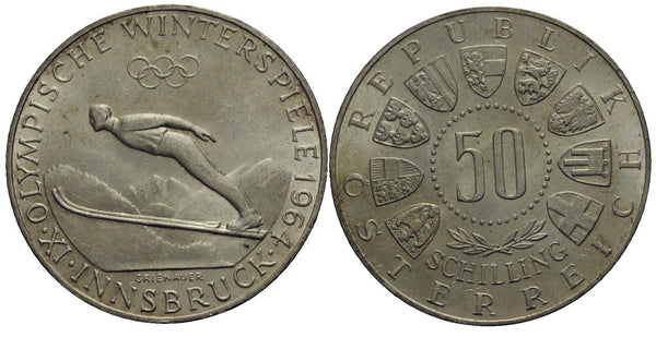 Austria - large silver 50-shilling - 1976 Olympics - 1976