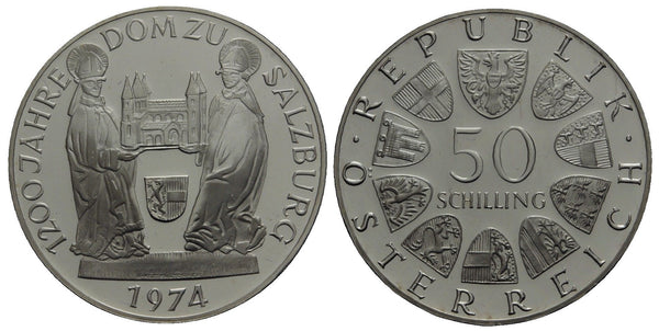 Austria - large proof silver 50-shilling - 1200 years of the Salzburg castle - 1974