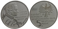 Germany - proof silver 5 marks in the original sealed mint packet - Immanuel Kant - 1974-D