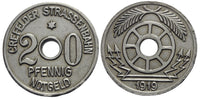 Notgeld (Emergency money) - Iron 20 pfennige, 1919, Crefelder Strassenbahn, Germany