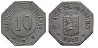 Notgeld (Emergency money) - Zinc 10 pfennige, 1917, city of Flensburg, Germany