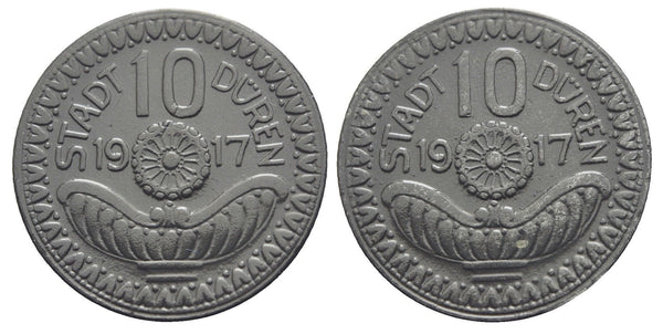 Notgeld (Emergency money) - Zinc 10 pfennige, 1917, city of Duren, Germany