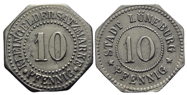 Notgeld (Emergency money) - iron 10 pfennig, undated (ca.1918), Luneburg, Germany