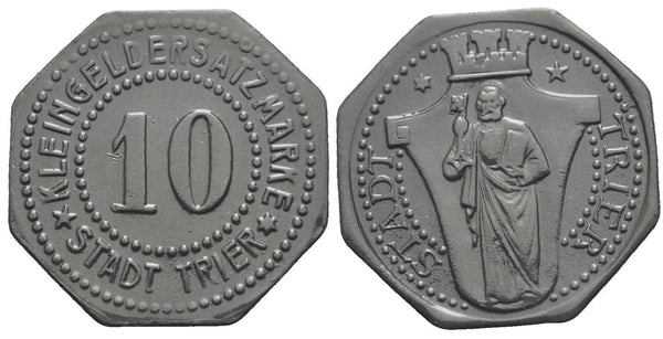 Notgeld (Emergency money) - Iron 10 pfennige, undated (1917-1918), Trier, Germany