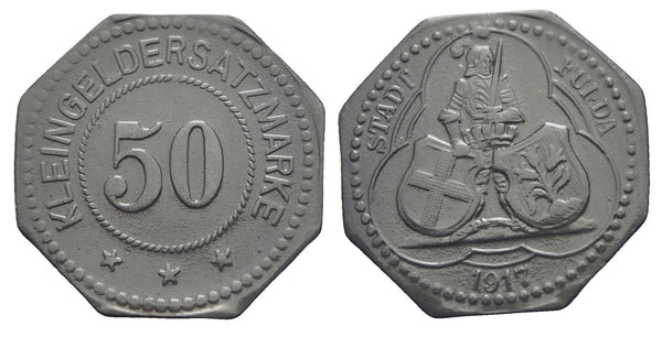 Notgeld (Emergency money) - zinc 50 pfennig, 1917, Fulda, Germany