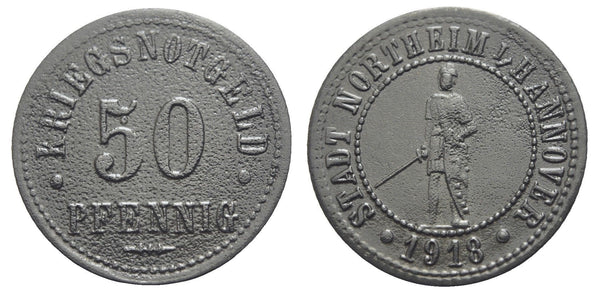 Notgeld (Emergency money) - Zinc 50 pfennig, 1918, Northeim, Germany