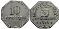 Notgeld (Emergency money) - Iron 10 pfennig, 1919, Langenschwalbach, Germany