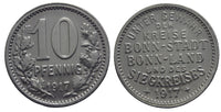 Notgeld (Emergency money) - zinc 10 pfennig, 1917, Bonn, Germany
