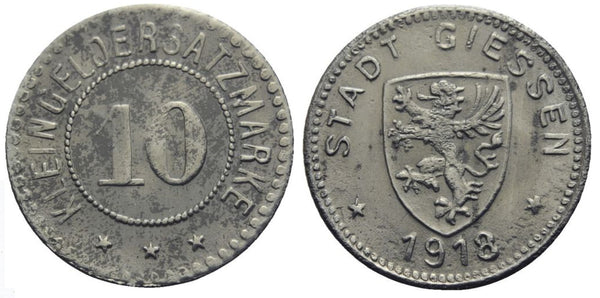 Notgeld (Emergency money) - Iron 10 pfennig, 1918, Giessen, Germany