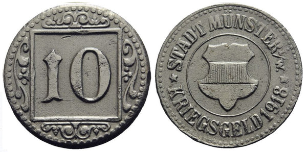 Notgeld (Emergency money) - iron 10 pfennig, 1918, Munster, Germany