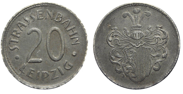 Notgeld (Emergency money) - Iron 20 pfennig, ca.1918-1919, city of Leipzig, Germany